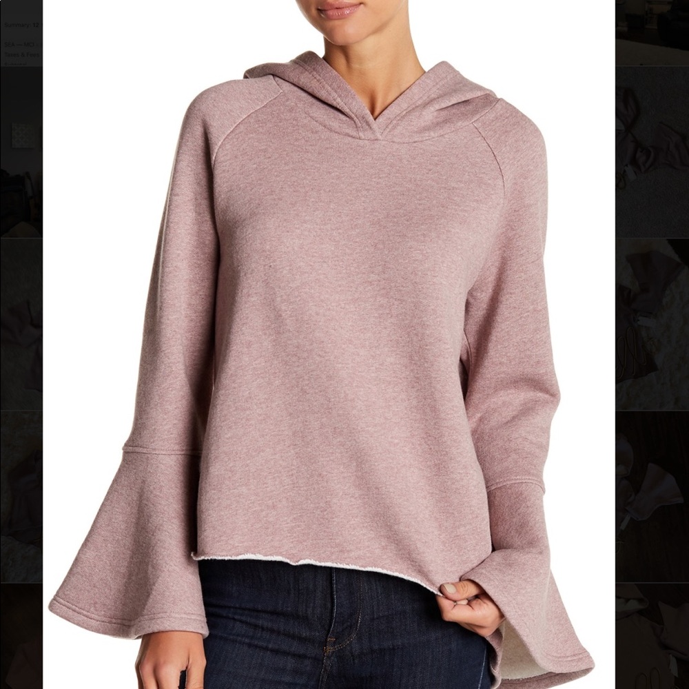 Ladies flounce sleeve hoodie